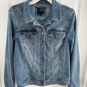 Share The Limited Denim Jacket Womens Large Blue Trucker Classic Jean Jacket